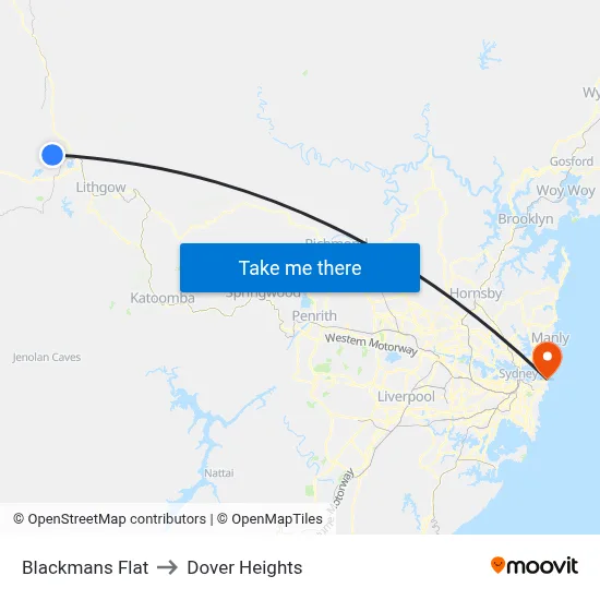 Blackmans Flat to Dover Heights map