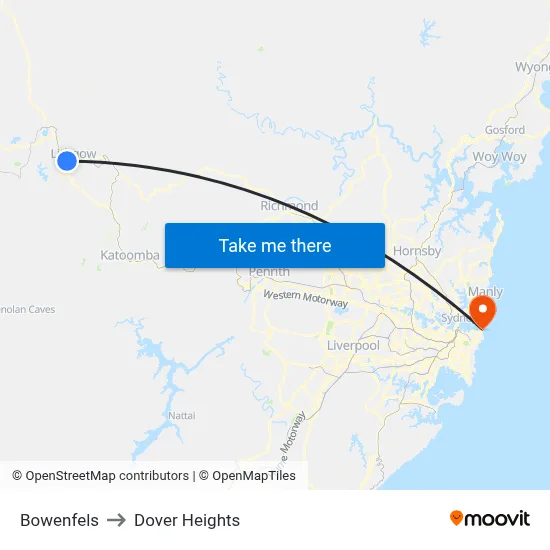 Bowenfels to Dover Heights map
