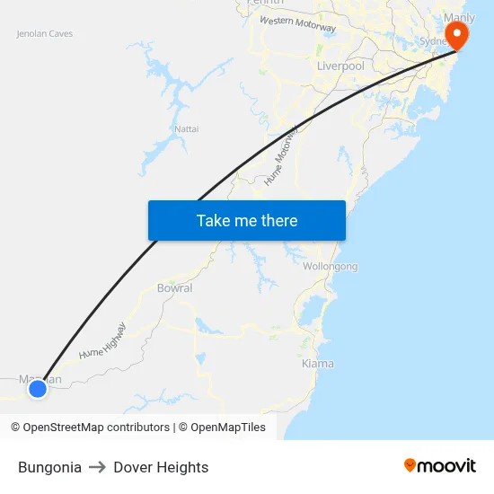 Bungonia to Dover Heights map