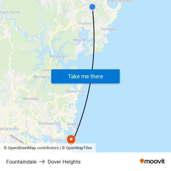 Fountaindale to Dover Heights map