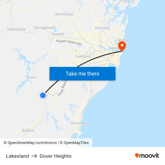 Lakesland to Dover Heights map