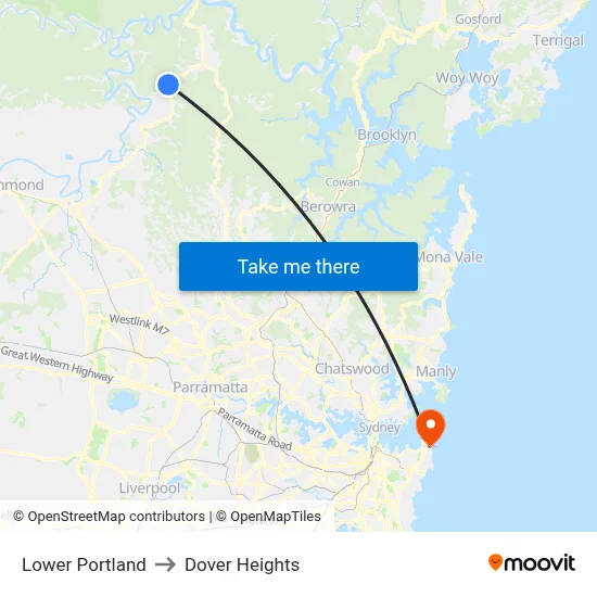 Lower Portland to Dover Heights map