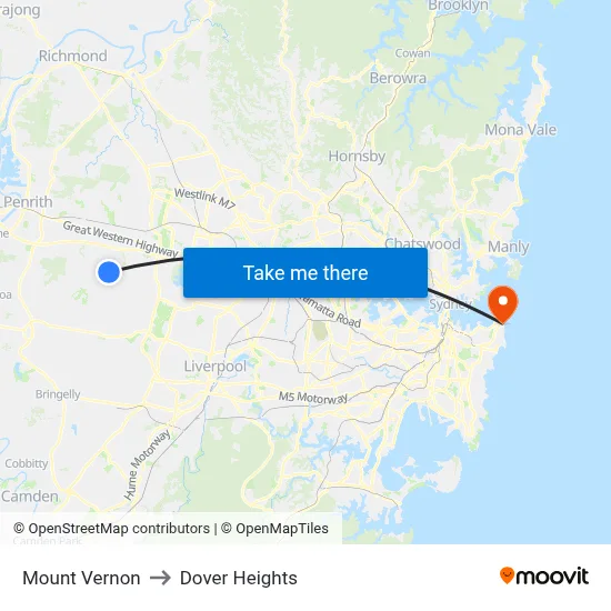 Mount Vernon to Dover Heights map