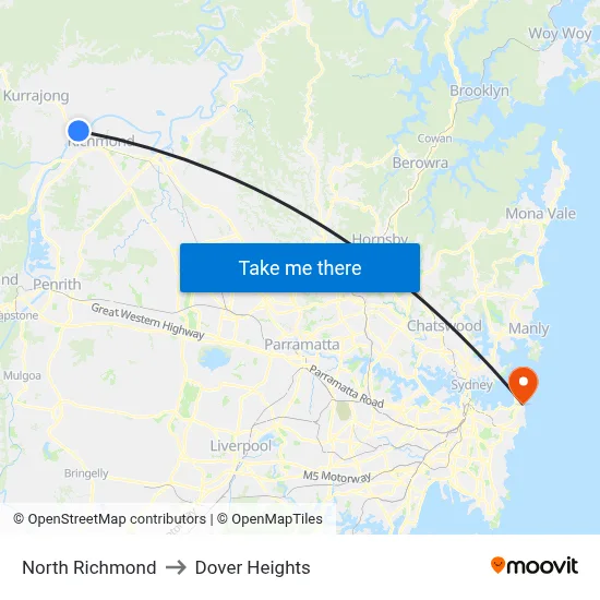 North Richmond to Dover Heights map