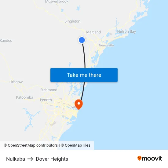 Nulkaba to Dover Heights map