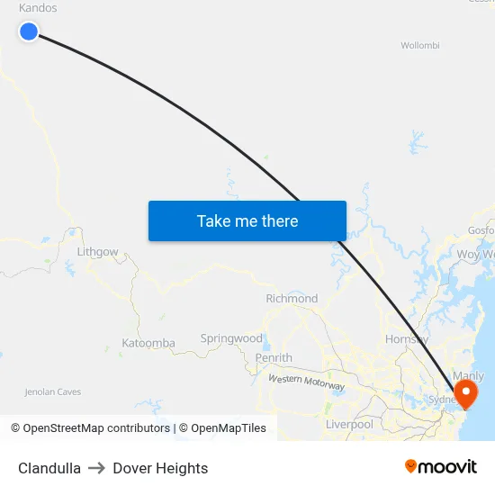 Clandulla to Dover Heights map
