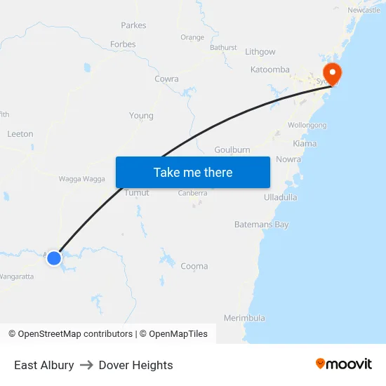 East Albury to Dover Heights map