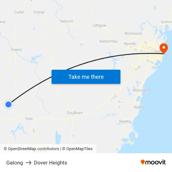 Galong to Dover Heights map
