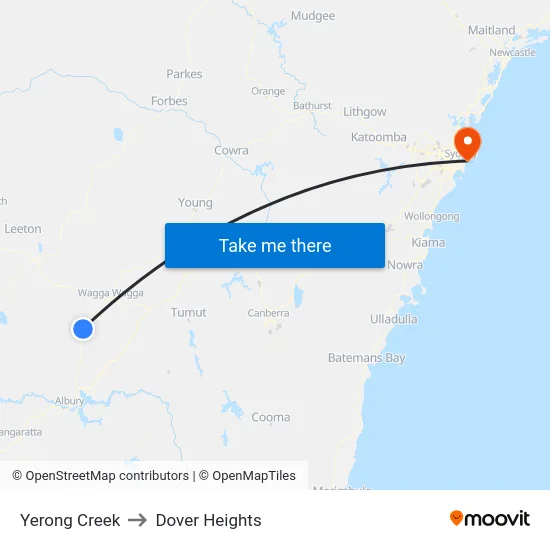 Yerong Creek to Dover Heights map