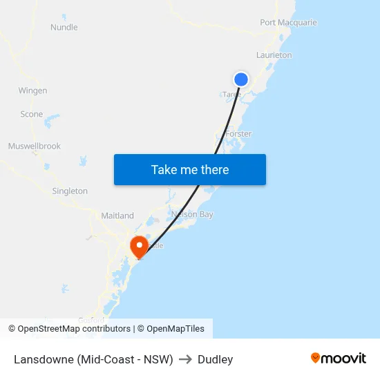 Lansdowne (Mid-Coast - NSW) to Dudley map