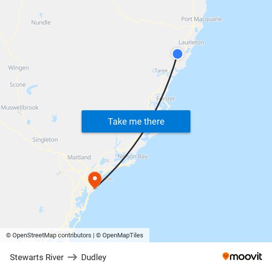 Stewarts River to Dudley map