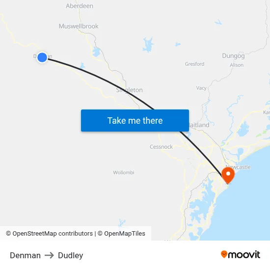 Denman to Dudley map