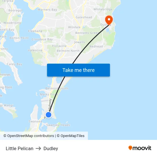 Little Pelican to Dudley map