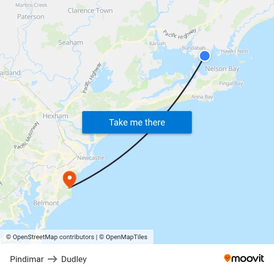 Pindimar to Dudley map