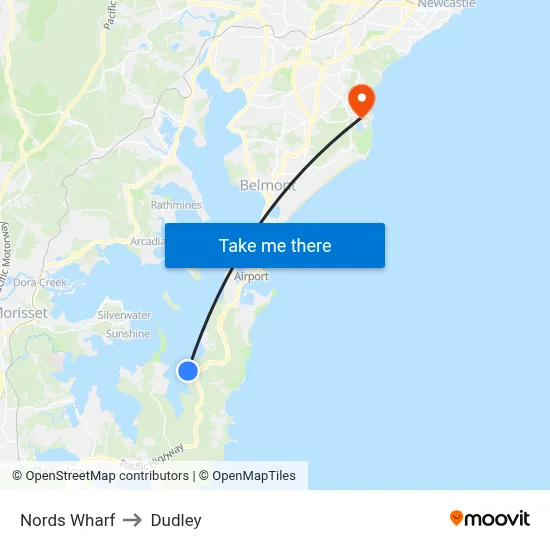 Nords Wharf to Dudley map
