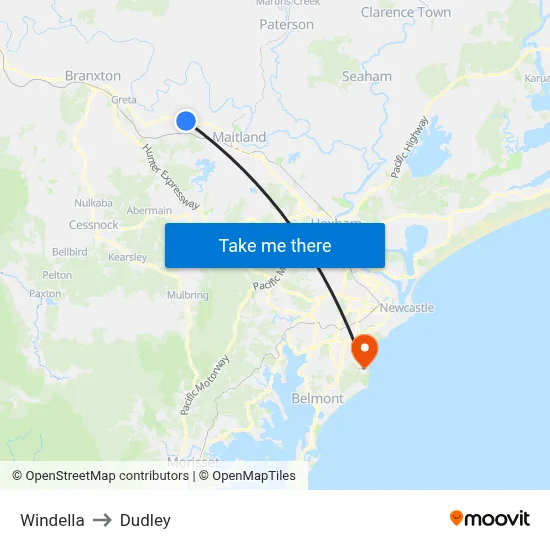 Windella to Dudley map