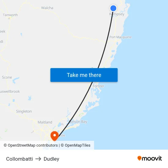 Collombatti to Dudley map