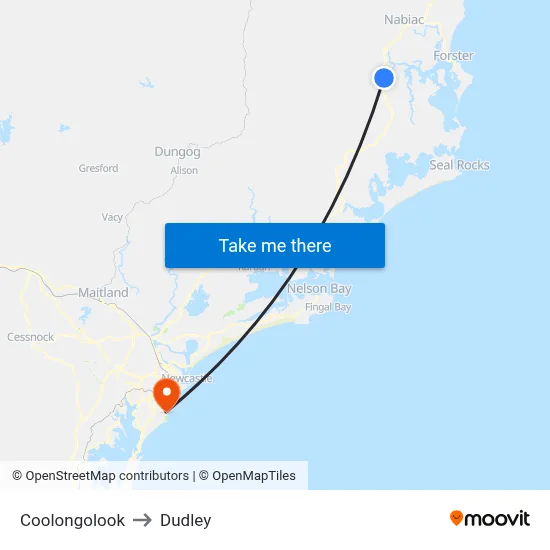 Coolongolook to Dudley map