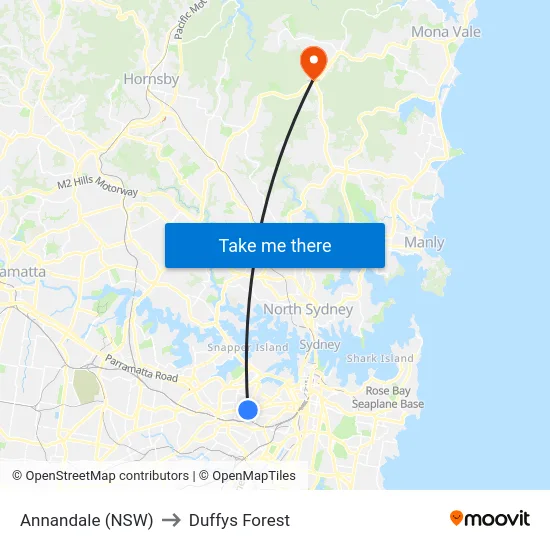 Annandale (NSW) to Duffys Forest map