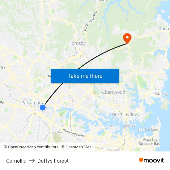 Camellia to Duffys Forest map