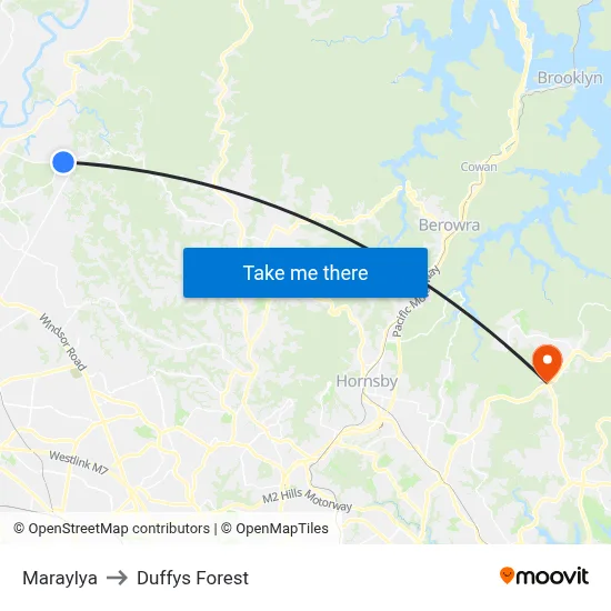 Maraylya to Duffys Forest map