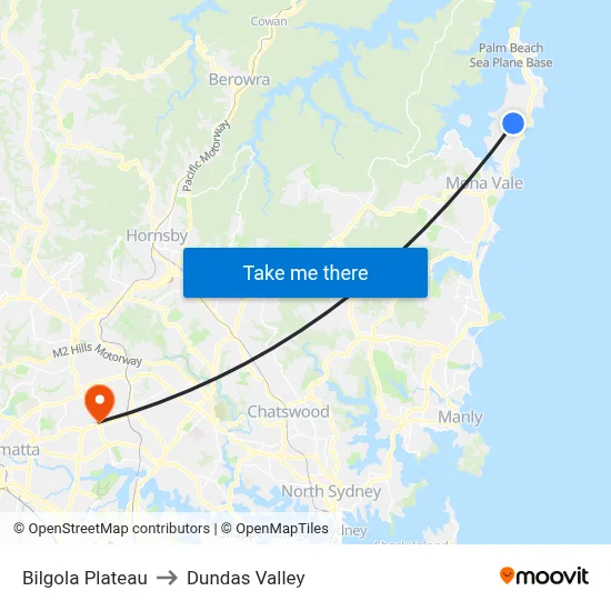 Bilgola Plateau to Dundas Valley map