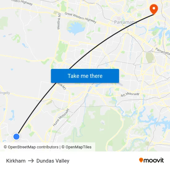 Kirkham to Dundas Valley map