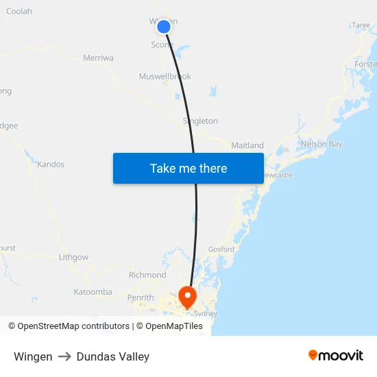 Wingen to Dundas Valley map
