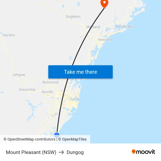 Mount Pleasant (NSW) to Dungog map