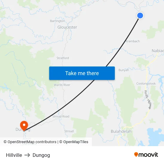 Hillville to Dungog map