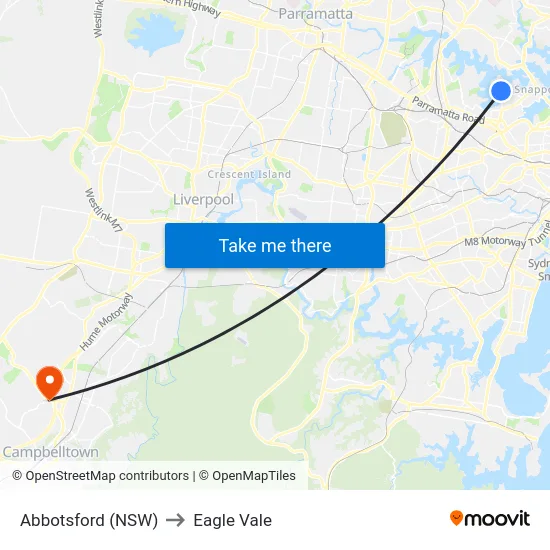 Abbotsford (NSW) to Eagle Vale map