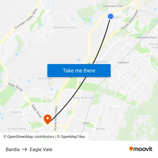 Bardia to Eagle Vale map