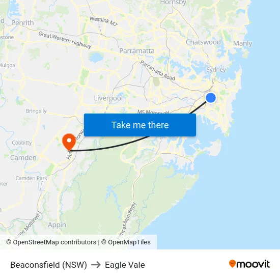 Beaconsfield (NSW) to Eagle Vale map