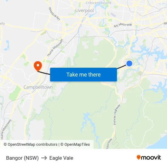 Bangor (NSW) to Eagle Vale map