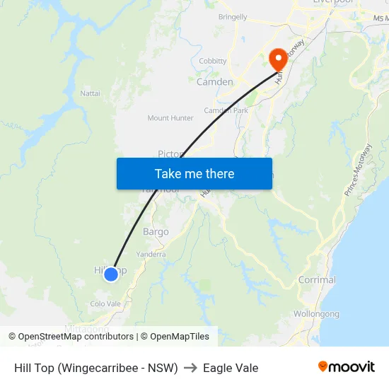 Hill Top (Wingecarribee - NSW) to Eagle Vale map