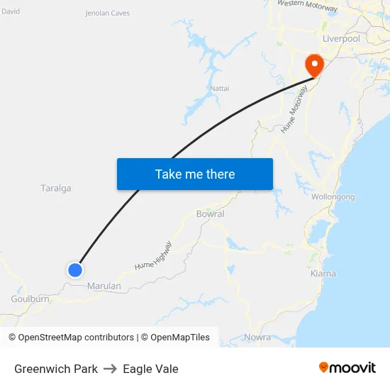 Greenwich Park to Eagle Vale map