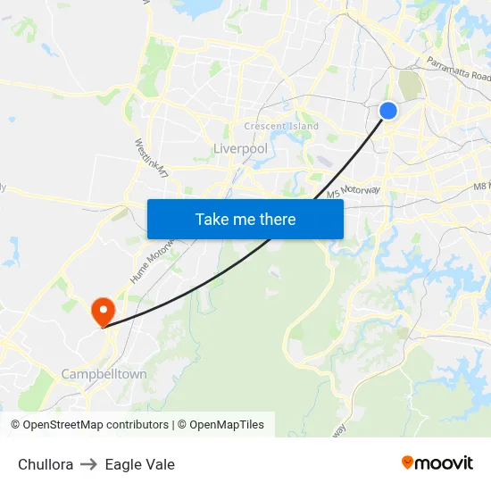 Chullora to Eagle Vale map