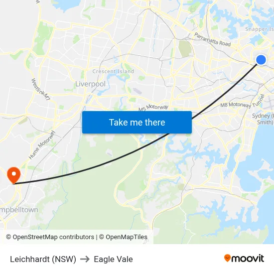 Leichhardt (NSW) to Eagle Vale map