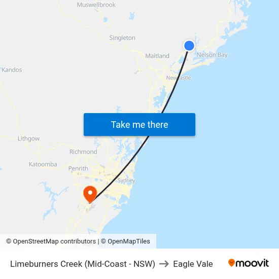 Limeburners Creek (Mid-Coast - NSW) to Eagle Vale map