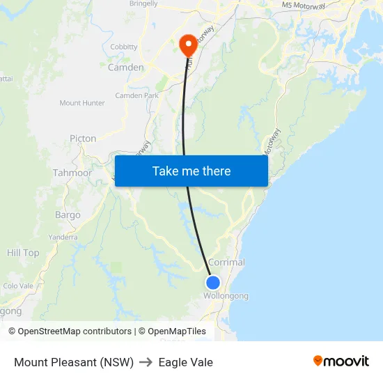 Mount Pleasant (NSW) to Eagle Vale map