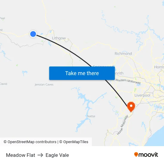 Meadow Flat to Eagle Vale map