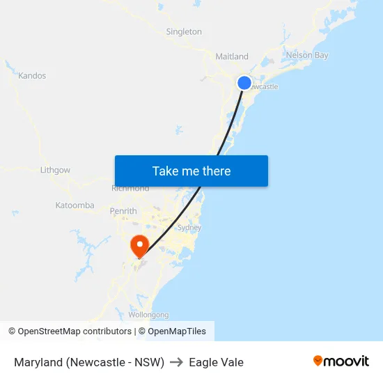 Maryland (Newcastle - NSW) to Eagle Vale map