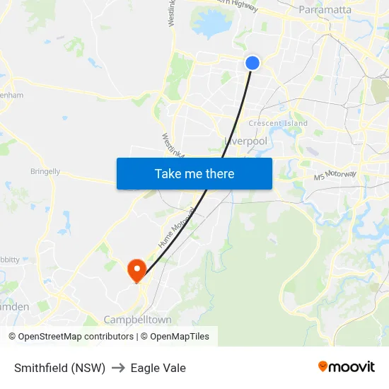 Smithfield (NSW) to Eagle Vale map