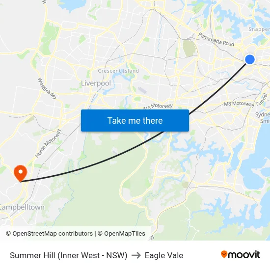Summer Hill (Inner West - NSW) to Eagle Vale map