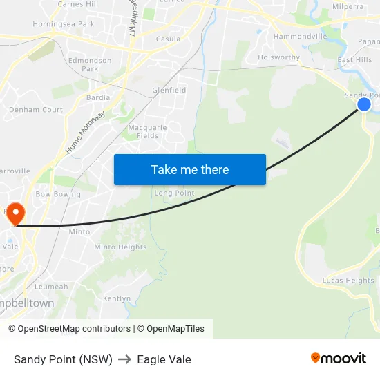 Sandy Point (NSW) to Eagle Vale map