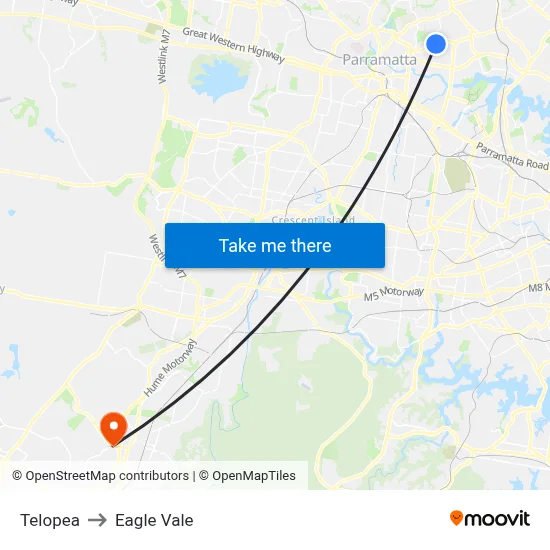 Telopea to Eagle Vale map