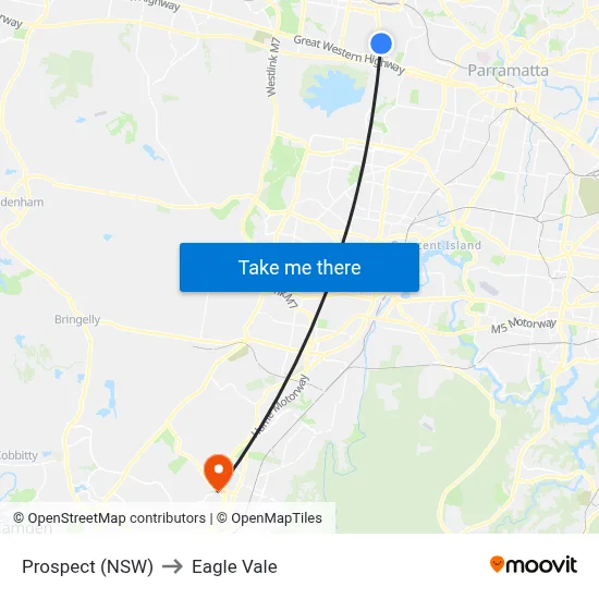 Prospect (NSW) to Eagle Vale map