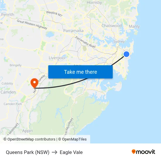 Queens Park (NSW) to Eagle Vale map