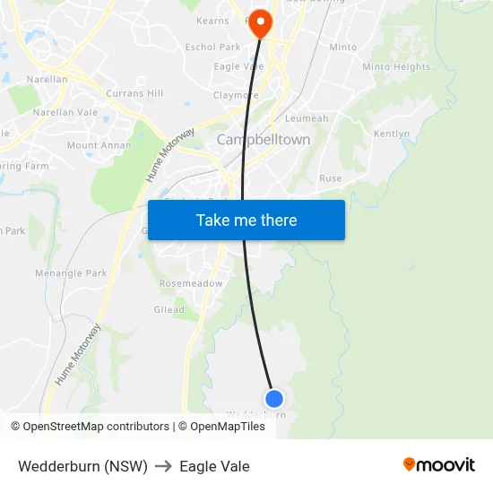 Wedderburn (NSW) to Eagle Vale map