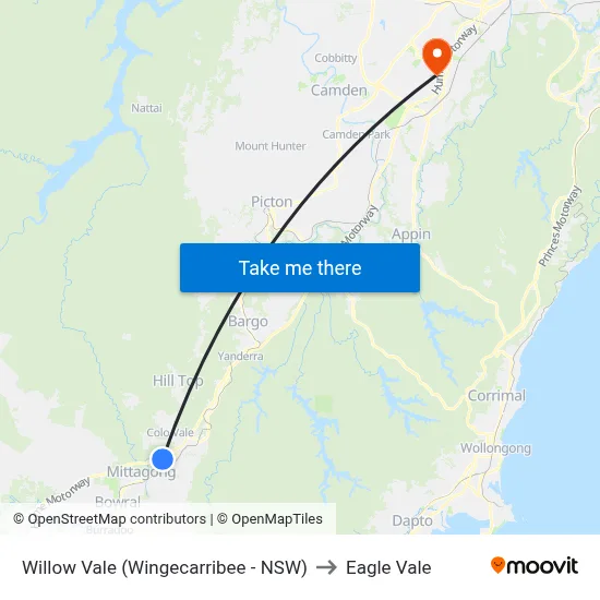 Willow Vale (Wingecarribee - NSW) to Eagle Vale map